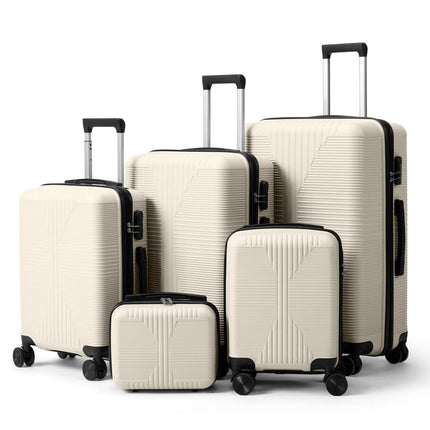 5-Piece Lightweight Luggage Set with Lock – 12/16/20/24/28 Inch