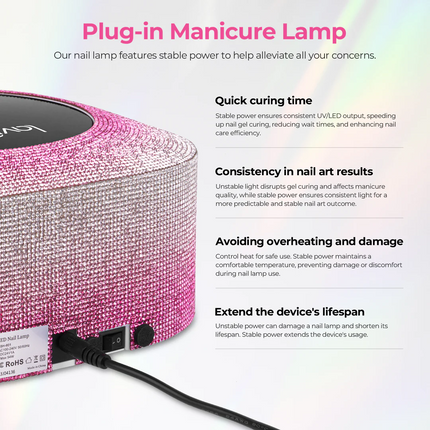 Crown™ Nail Lamp - Gradient Pink - 54W Plug-in UV/LED