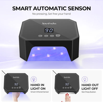 Lumina™ Nail Lamp - Black - Plug-in UV/LED
