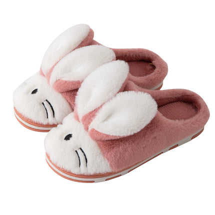 Cartoon Bunny Home Warm Children's Slippers Home Slippers Warm Cute Womans Mens Slipper Winter Shoes New Fashion Casual Fur Plush Slides Winter Slippers For Women House Slippers Fluffy Soft Comfy Fuzzy Slippers Faux Fur Plush Anti-Skid Slippers