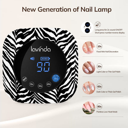 Zebra Print Complete Set – Nail Lamp, Nail Drill & Bit Holder