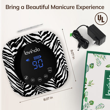 Crown™ Nail Lamp - Zebra Print - 54W Rechargeable UV/LED