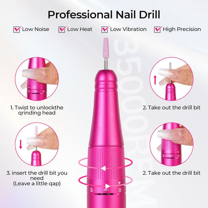 Wand™ Ease Nail Drill - Viva Magenta - 35,000 RPM Rechargeable