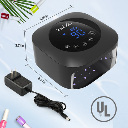 Crown™ Nail Lamp - Black - 54W Rechargeable UV/LED