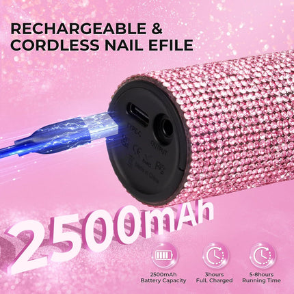 Crown™ Nail Lamp & Wand™ Lite Drill Bundle - Pink Diamond