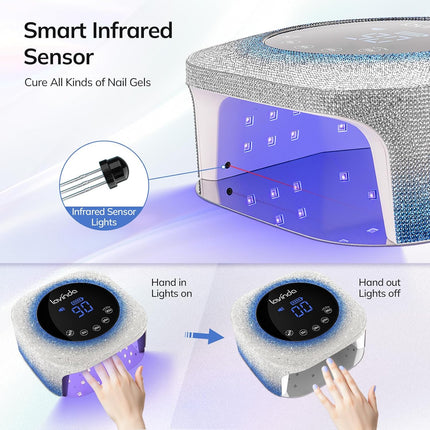 Crown™ Bling Nail Lamp - Gradient Blue - 54W Rechargeable UV/LED