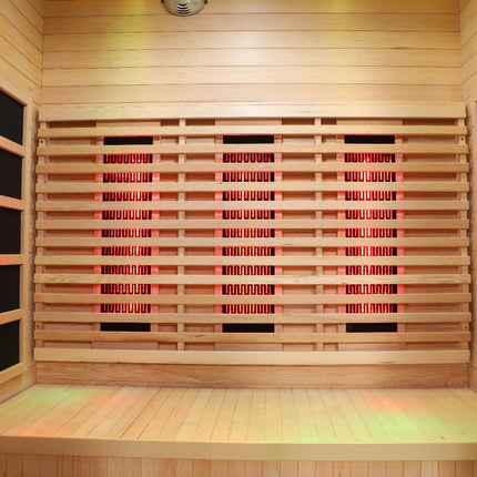Blisspod | Venetian | Full Spectrum Indoor Premium Canadian Hemlock Ultra Low EMF Sauna | 11 Heaters | Chromotherapy & Reflexology | 3 Person