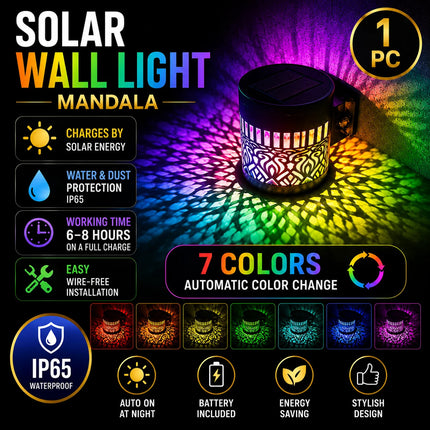 Solar-Powered Datura Lantern Light Wall Lamp Outdoor Garden Patio Walkway Decorations 1Pcs/2Pack Lighting for Garden Decor