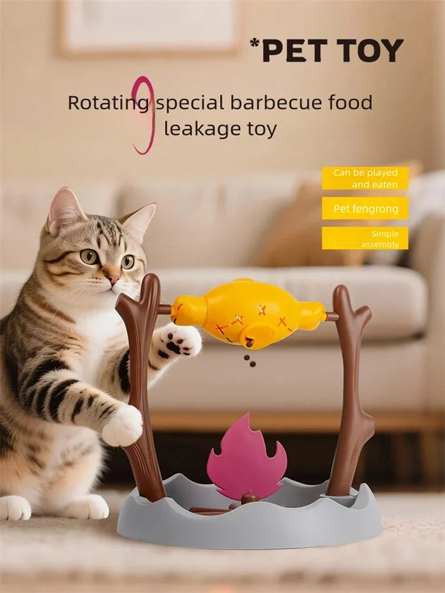 Creative Cats Slow Feeding Snack Toy Pet Interactive Food Feeding Device Educate Toys Fun Roast Chicken - product image 2