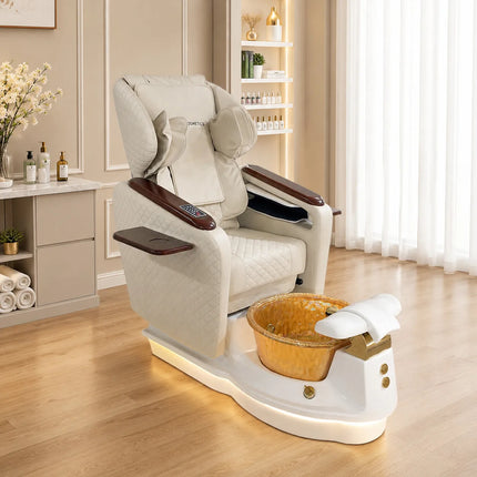 Modern Luxury Electric Reclinable Foot Spa Chair with Massage & Tub for Nail Beauty Salon Pedicure Chair