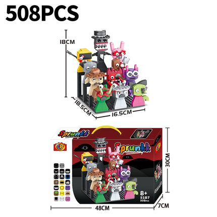 Moc Game Sprunki Building Blocks Horror Anime Music Game 2 in 1 Friends Figures Bricks Toys Sets Birthday Christmas Gifts