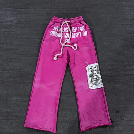 Unisex American Retro Street Style Track Pants, Loose Fit, Graffiti Print, Jogging Pants, Hip Hop Harajuku High Street Casual Pa