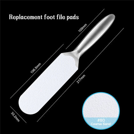 20PCS #80 180 Foot Rasp Profession Feet Care Hard Dead Skin Callus Remover Pedicure File Replacement For Stainless Steel Handle