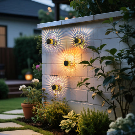 Solar-Powered Datura Lantern Light Wall Lamp Outdoor Garden Patio Walkway Decorations 1Pcs/2Pack Lighting for Garden Decor