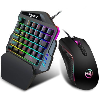 Gaming One-Handed Keyboard And Mouse Set with 35 Keys, Dual-Color Injection Molded Keycaps, Colorful Backlight - product imag