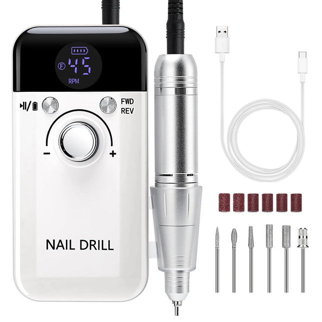 45000RPM Nail Drill Machine Portable Nail Polisher Low Voice Electric Professional Nail Lathe with HD - product image 7