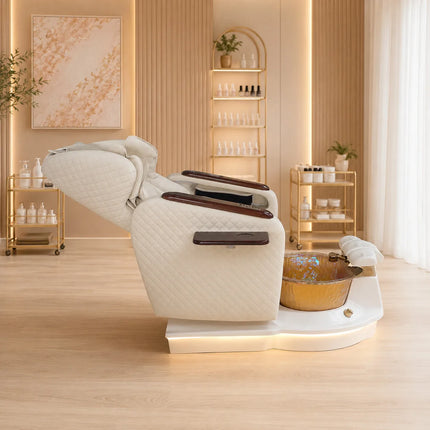 Modern Luxury Electric Reclinable Foot Spa Chair with Massage & Tub for Nail Beauty Salon Pedicure Chair