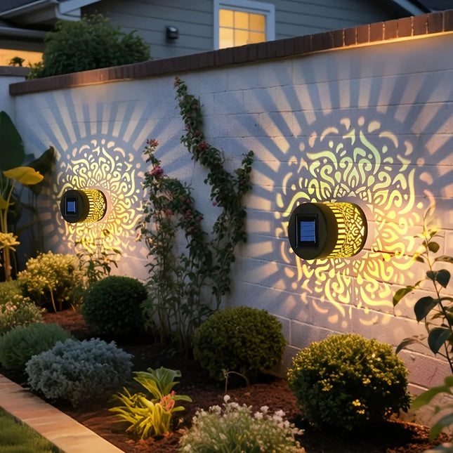 Solar-Powered Datura Lantern Light Wall Lamp Outdoor Garden Patio Walkway Decorations 1Pcs/2Pack - product image 2