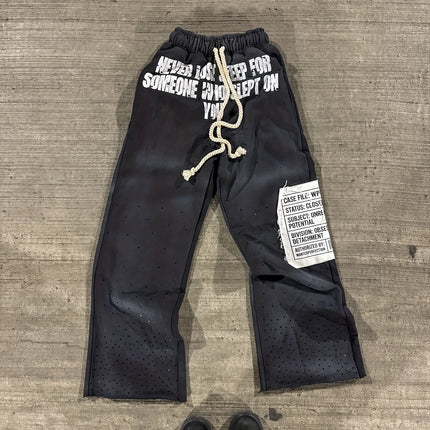 Unisex American Retro Street Style Track Pants, Loose Fit, Graffiti Print, Jogging Pants, Hip Hop Harajuku High Street Casual Pa