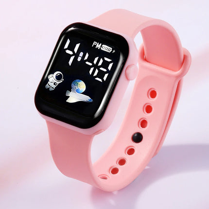 10-Piece Set, Casual and Simple Cartoon Led Electronic Watch Set, Square Dial, Digital Display, Button Battery Powered, Multiple Colors, Suitable for Various Occasions, Unisex.