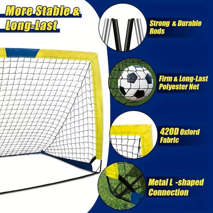 4'x 3' Portable  Soccer Goals ,2 Set Soccer Goal,for Backyard or Indoor Pop Up Soccer Net