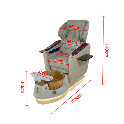 Modern Luxury Electric Reclinable Foot Spa Chair with Massage & Tub for Nail Beauty Salon Pedicure Chair
