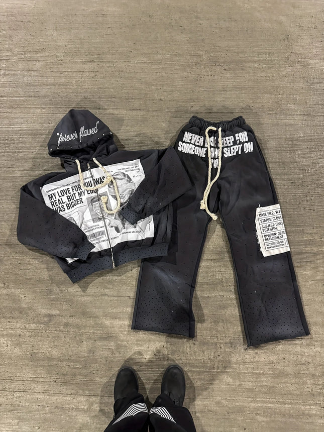 Pantalones de chándal unisex estilo retro americano urbano, corte holgado, estampado de grafiti, pantalones de jogging, ropa casual estilo hip hop Harajuku de calle.