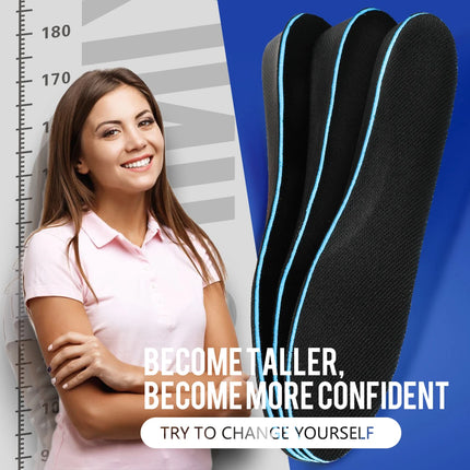 【Xxin】1.5/2.5/3.5cm Height Increase Insoles for Men and Women Memory Foam Arch Support Cushion Shoes Pads Size 35-46