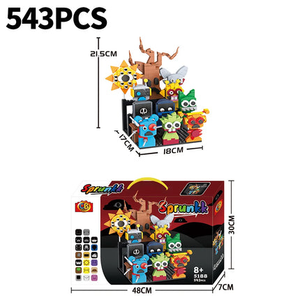 Moc Game Sprunki Building Blocks Horror Anime Music Game 2 in 1 Friends Figures Bricks Toys Sets Birthday Christmas Gifts