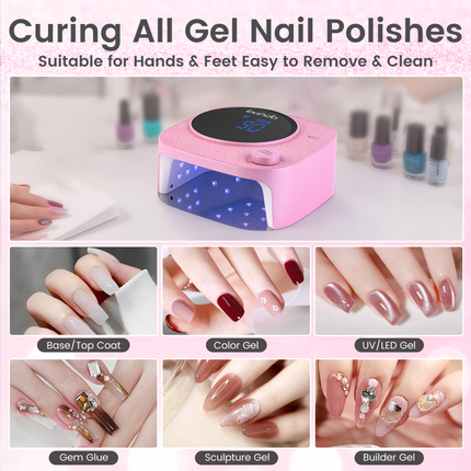 Crown™ V2 Bling Nail Lamp - Pink - 54W Rechargeable UV/LED