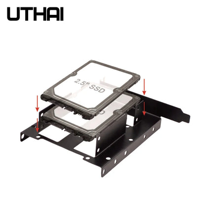 UTHAI G24 PCIe / PCI Slot 2.5" 3.5 inch HDD/SSD Mounting Bracket - 2.5" HDD to PCI Slot Rear Panel Hard Drive SSD Adapters