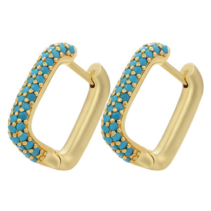 ZHUKOU Hoop earrings gold color silver color small hoop earrings crystal women rainbow earrings Fashion jewelry wholesale VE144