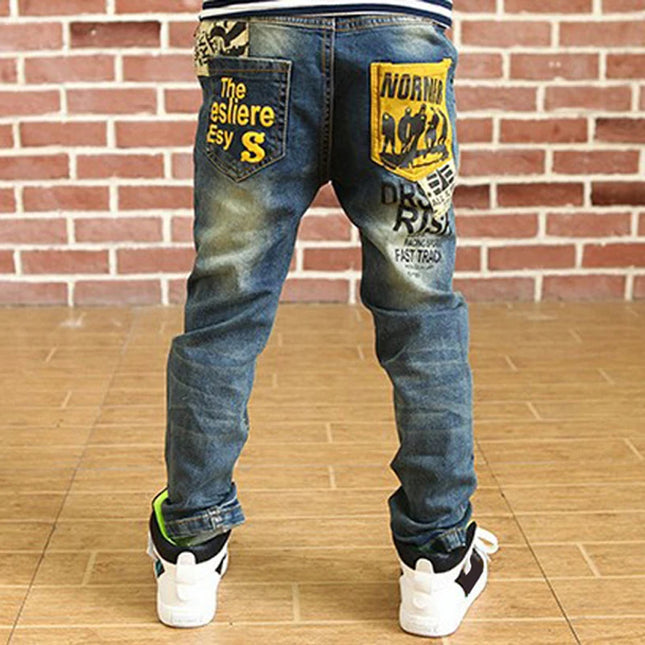 IENENS 5-13 Jahre Jungen Slim Straight Jeans Kinder Denim Lange Hose Frühling Herbst Tragen Kinder Freizeit Hose