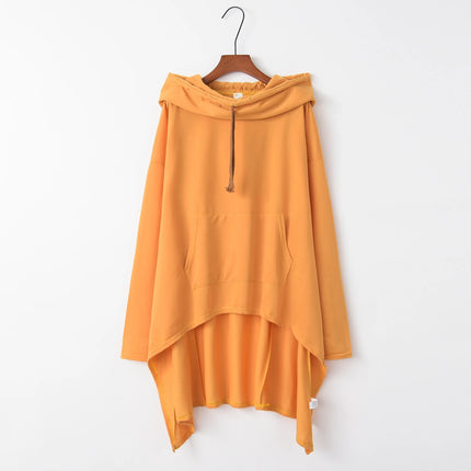 Fashion Trends New European and N Pure Color Long Hoodie