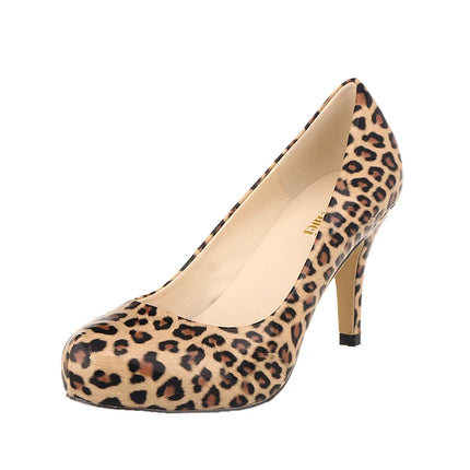 New Leather High Heels Women Pumps Fashion Pointed Toe Office Lady Shoes Black Work Wedding Woman Casual