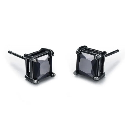 Small Black Punk Stud Earrings For Women Men Boy 2020 New Fashion Zircon Geometry Stainless Steel Jewelry Accessories Earrings