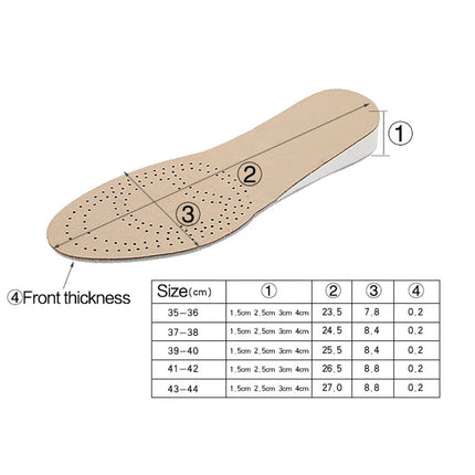 Unisex EVA Invisible Height Increase Insoles Double Cowhide Leather Soles for Men Women Shoes Lift Taller Increasing Insole Pads