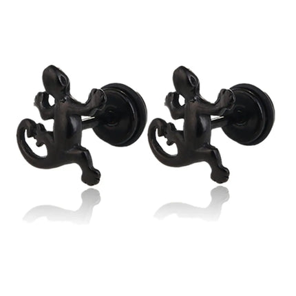 Small Black Punk Stud Earrings For Women Men Boy 2020 New Fashion Zircon Geometry Stainless Steel Jewelry Accessories Earrings