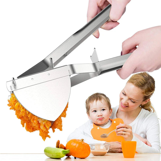 LMETJMA Potato Ricer Stainless Steel Potato Masher Heavy Duty Potato Ricer Masher For Baby Food Fruit - product image 2