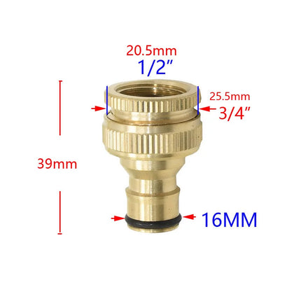 1/2 3/4 5/8 1" Thread Quick Connector Brass Garden Watering Adapter Drip Irrigation Copper Hose Quick Connector Fittings 1 Pcs