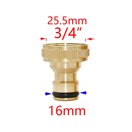 1/2 3/4 5/8 1" Thread Quick Connector Brass Garden Watering Adapter Drip Irrigation Copper Hose Quick Connector Fittings 1 Pcs
