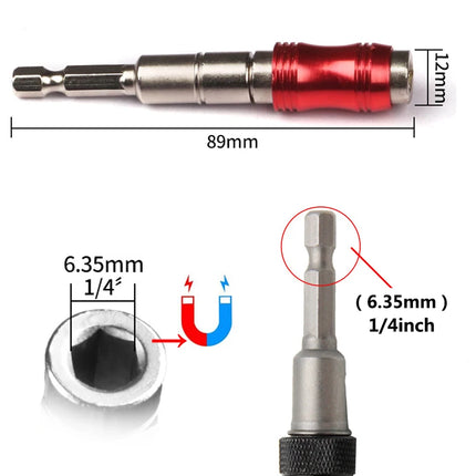 1/4 "Hex Magnetic Ring Screwdriver Bits Drill Hand Tools Drill Bit Extension Rod Quick Change Holder Drive Guide - product im