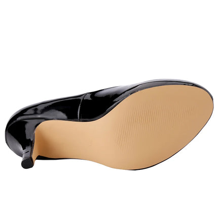 New Leather High Heels Women Pumps Fashion Pointed Toe Office Lady Shoes Black Work Wedding Woman Casual