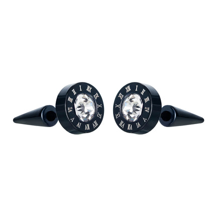 Small Black Punk Stud Earrings For Women Men Boy 2020 New Fashion Zircon Geometry Stainless Steel Jewelry Accessories Earrings