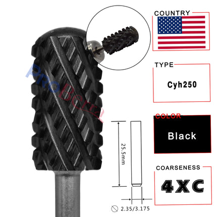 RolinStar 6.6 Large Round Top Barrel 4XC Gold Silver Dark Purple Blue Rainbow Rose gold 7 different color nail drill bits