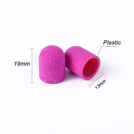 2 Size Sanding bands Block Cap Professional Pedicure Foot Care Tool Grit Nail Sanding Caps Electric Nail Drill cutters With Gift