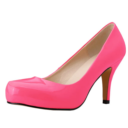 New Leather High Heels Women Pumps Fashion Pointed Toe Office Lady Shoes Black Work Wedding Woman Casual