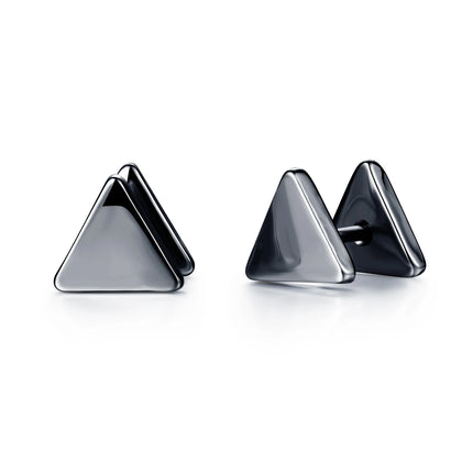 Small Black Punk Stud Earrings For Women Men Boy 2020 New Fashion Zircon Geometry Stainless Steel Jewelry Accessories Earrings