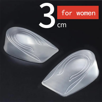 Silicone Gel Height Increase Insole Heel Lifting Inserts Shoe Foot Care Protector Elastic Cushion Arch Support Insert for Unisex