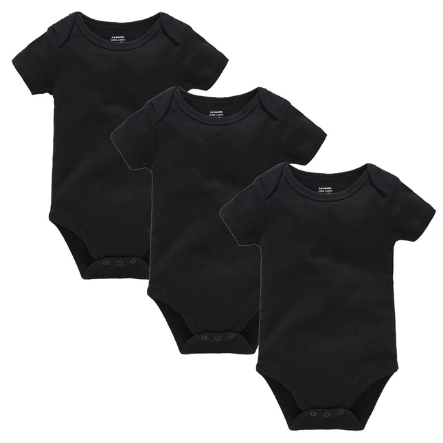 Kavkas 3er/5er-Pack Baby-Bodys für Jungen und Mädchen, einfarbig weiß, kurze Ärmel, Baumwolle, 0–24 Monate, Neugeborenen-Strampler